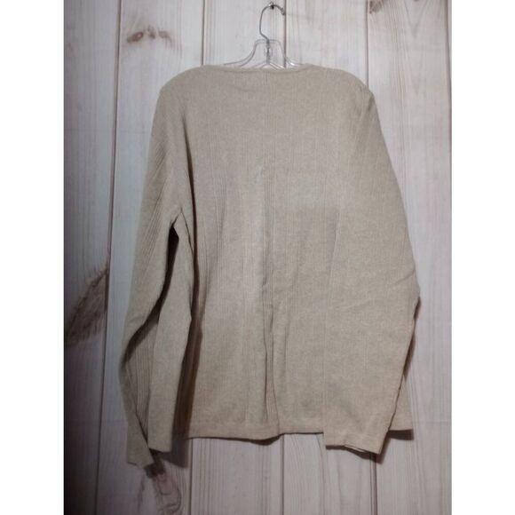 Alfani Sweater Men's Extra Large Cream Ribbed VNeck‎ - Picture 2 of 5